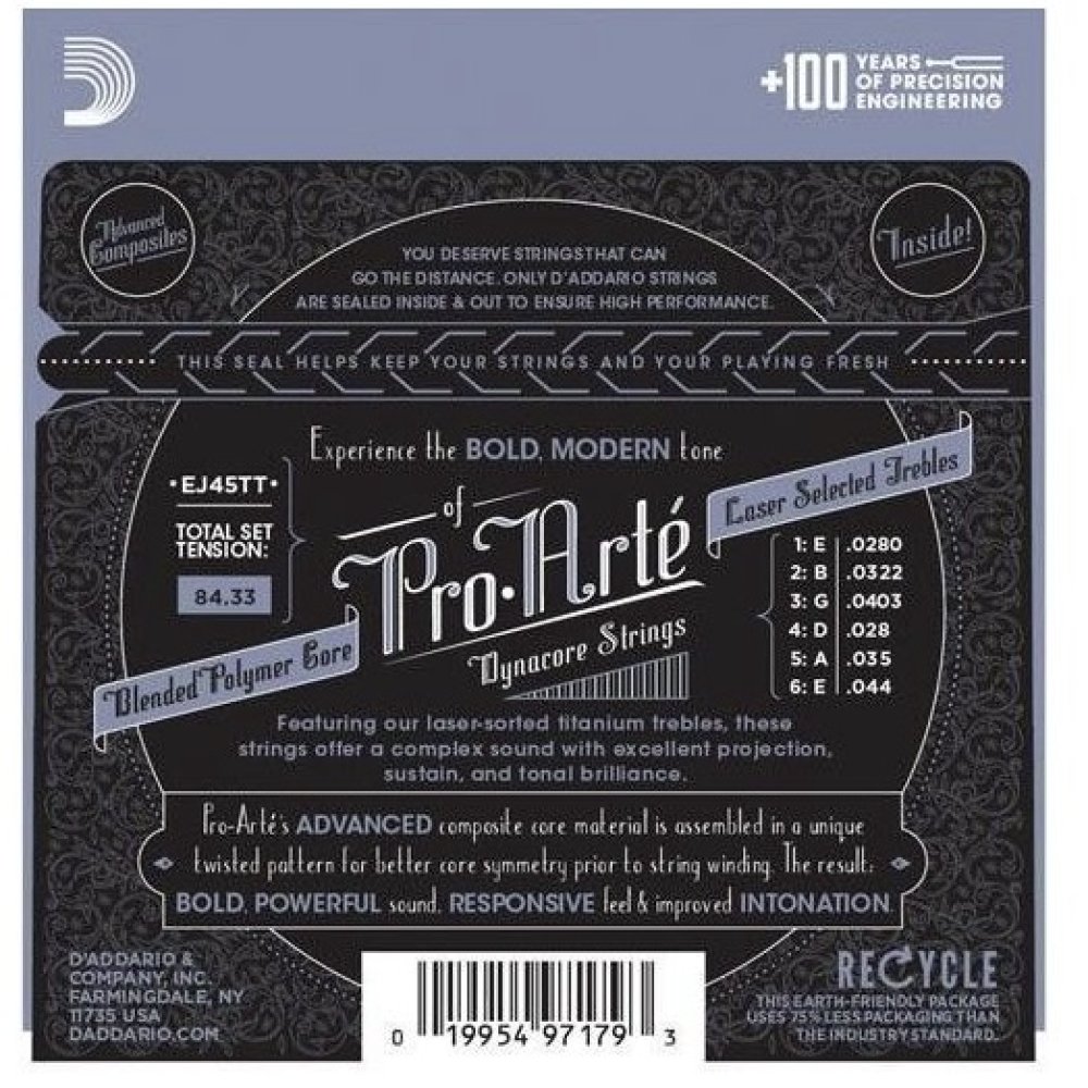Cuerdas D' addario Pro Arte Ej45tt