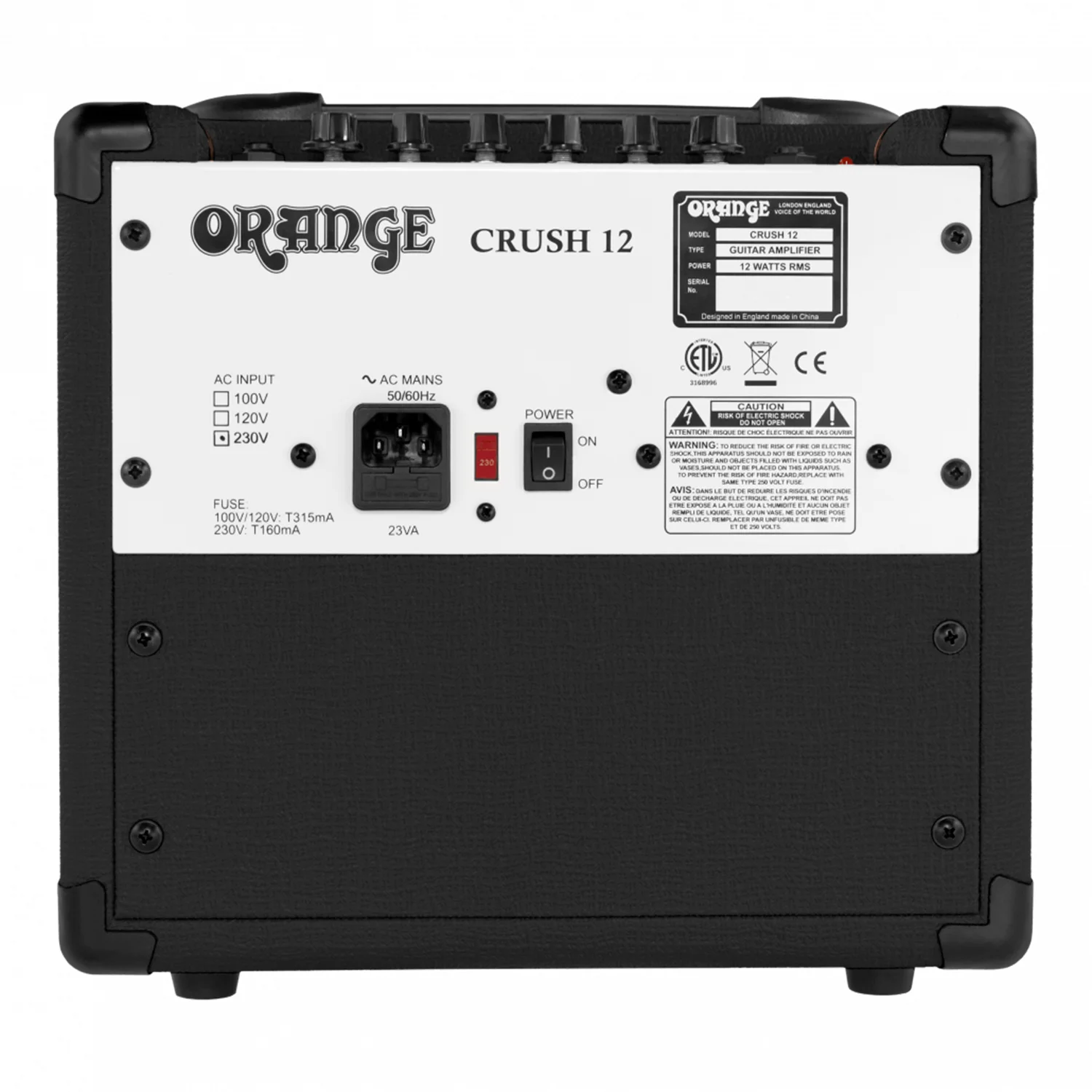Amplificador Orange Crush 12 Black Combo De 12 Watts