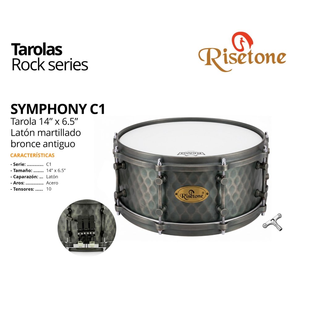 Risetone Simphony Tarola Rock Serie C1 De Laton Martillado